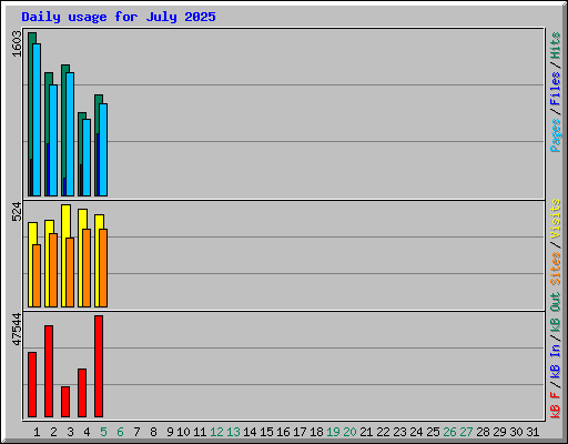 Daily usage for July 2025