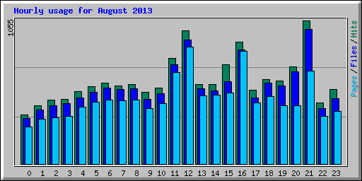 Hourly usage for August 2013