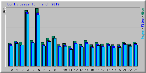 Hourly usage for March 2019