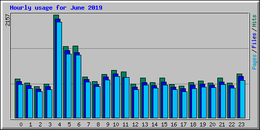 Hourly usage for June 2019