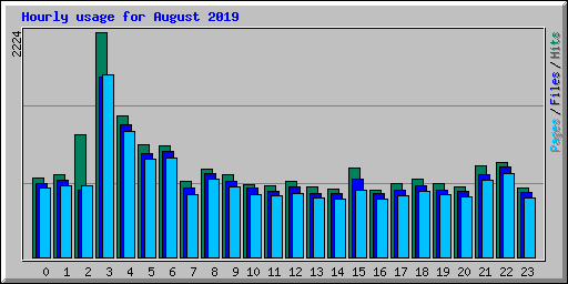 Hourly usage for August 2019