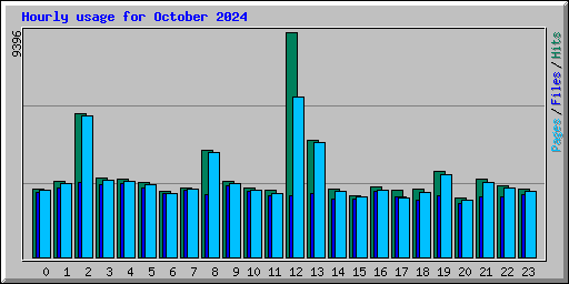 Hourly usage for October 2024