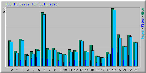 Hourly usage for July 2025