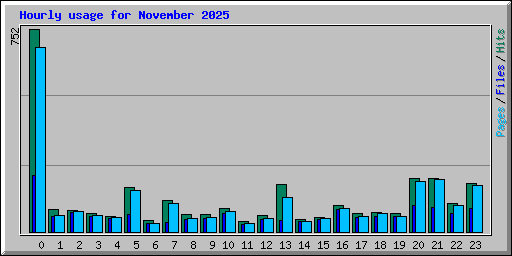 Hourly usage for November 2025